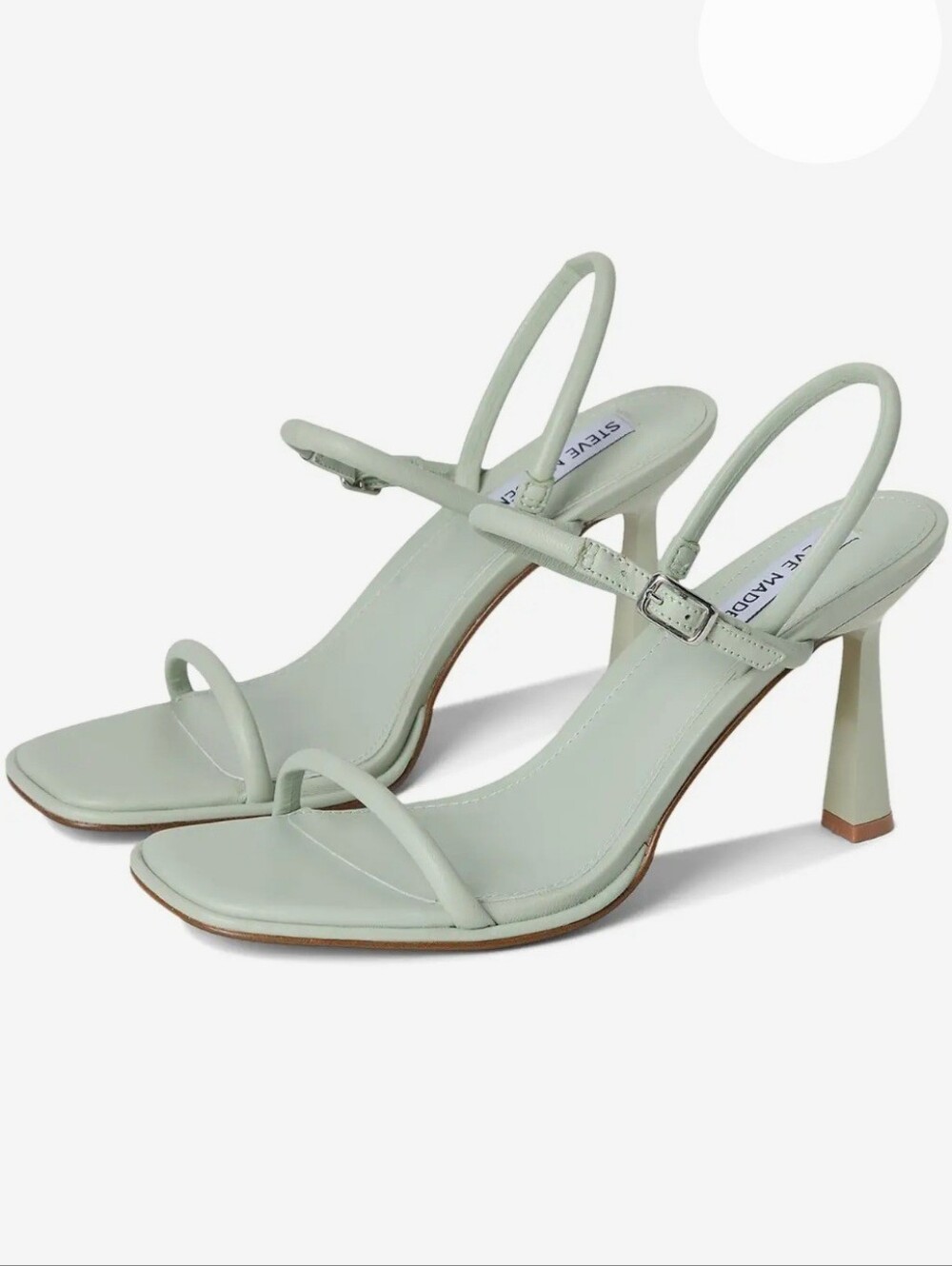 Steve Madden Heeled Sandals 8.5 White Leather Zenn Dainty Strappy Bridal New$100